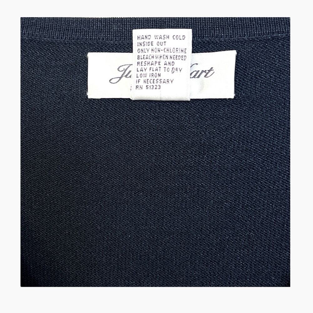 Judith Hart Silk Blend Sweater Size Small V Neck Pullover Navy Blue Soft Classic - Picture 4 of 7